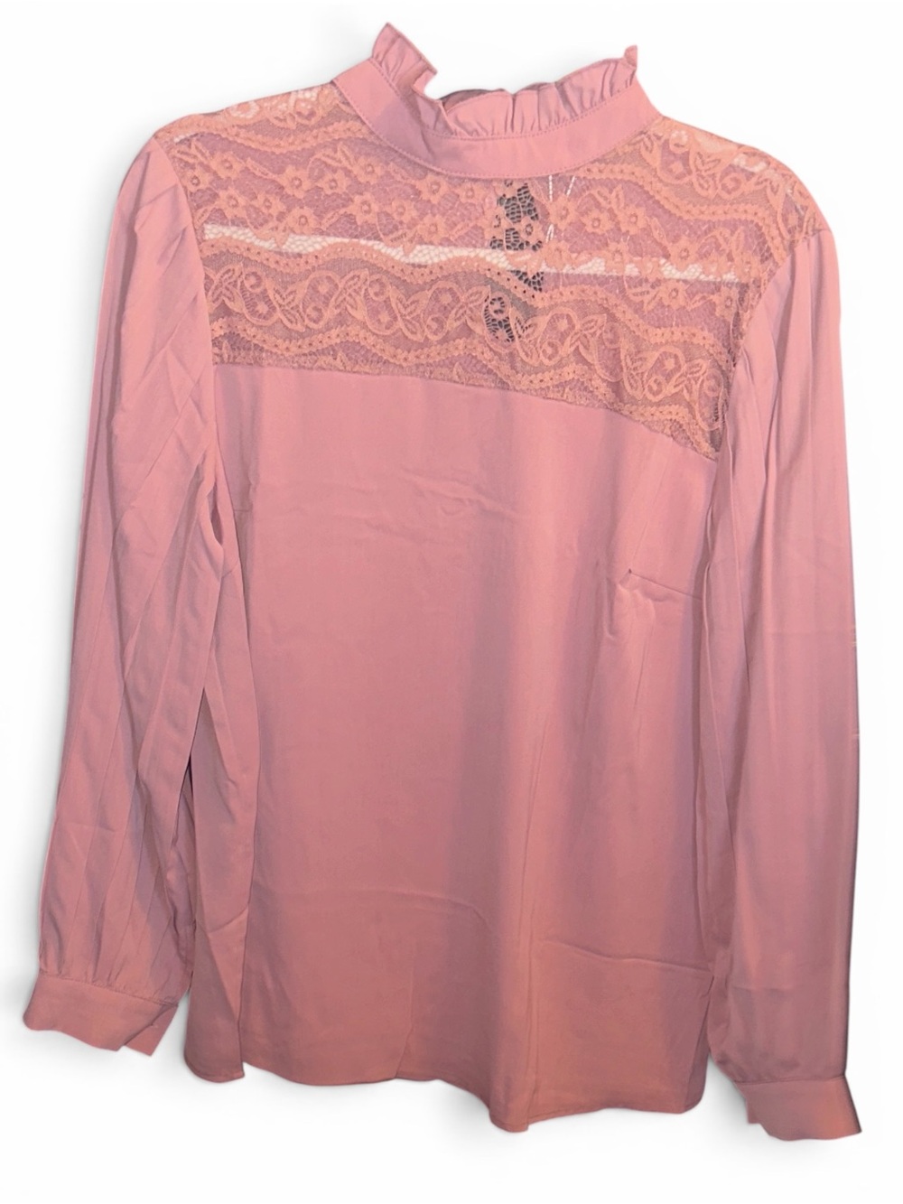 Lg Chic Ruffled Pink Women's Blouse C+D+M